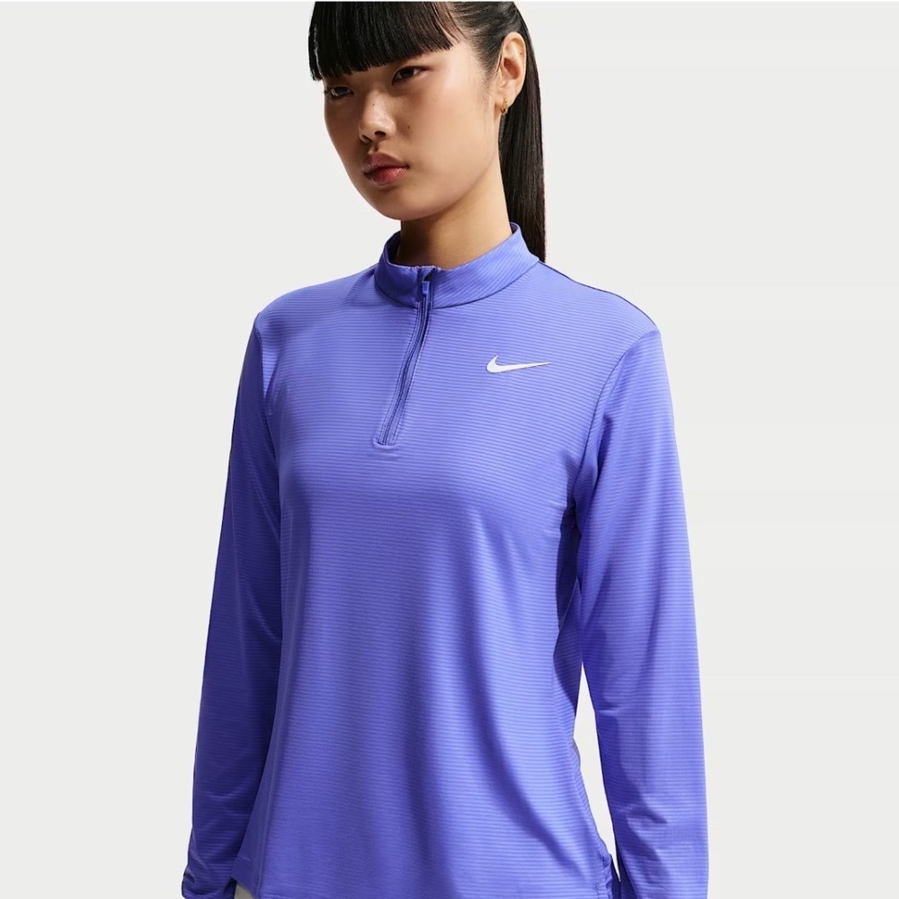 Nike Dri-FIT Womens XL Quarter Zip Pullover Periwinkle purple Long Sleeve Top